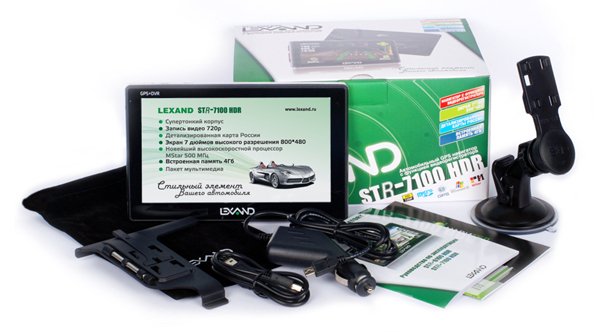 Lexand STR-7100 HDR: 7-дюймовый GPS-навигатор в комплекте с HD-регистратором